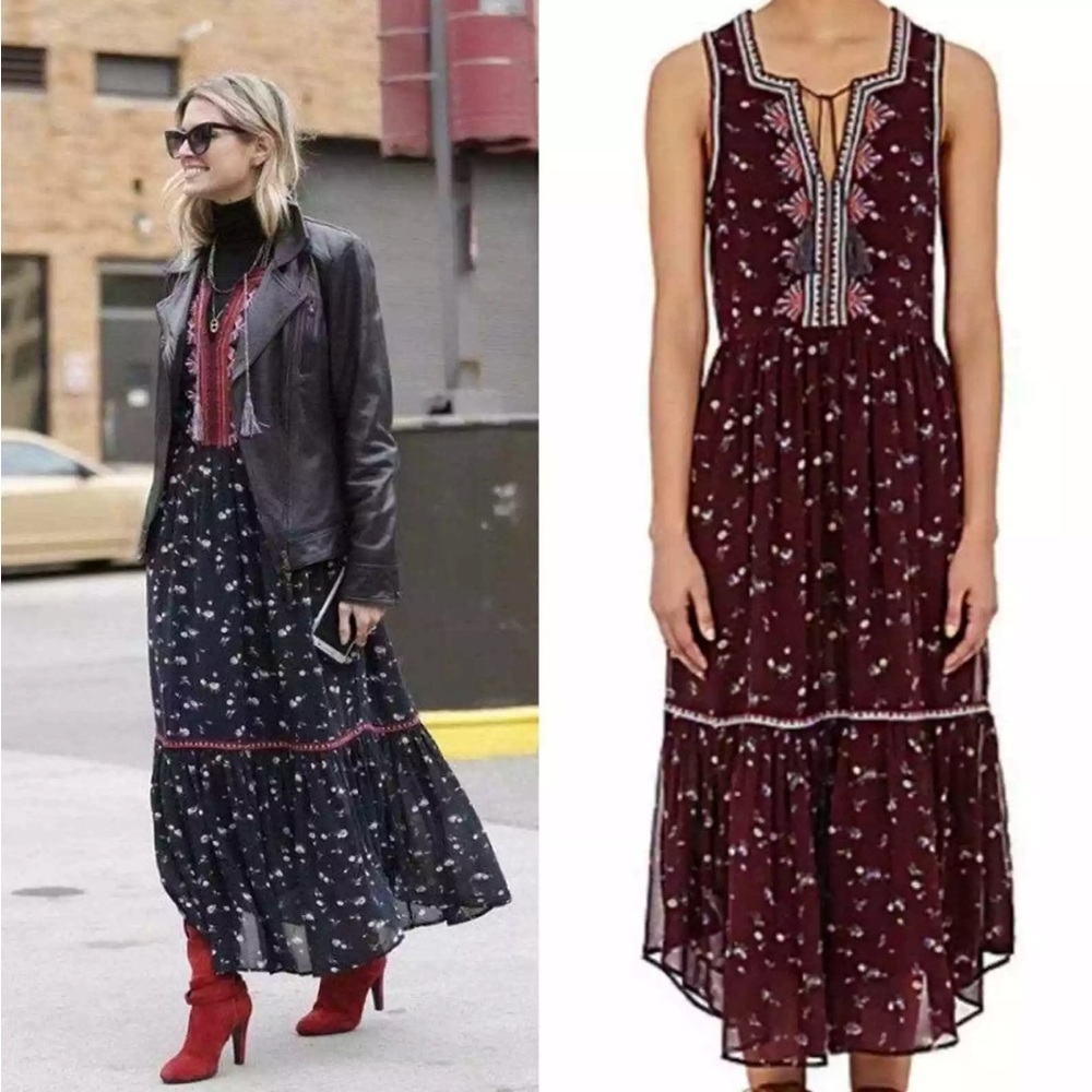 Ulla Johnson Leena Dress in Bordeaux Size 4